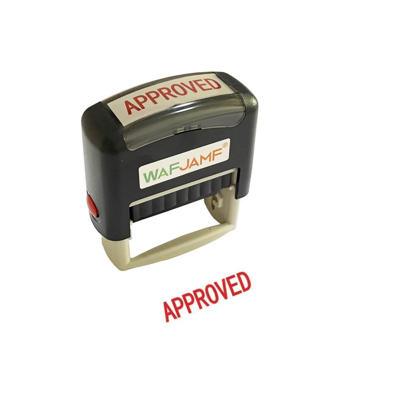 WAFJAMF Approved Message Stamp Self-Inking Rubber Stamp Office Stamp Red Ink-Medium - Image 1
